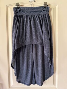 Forever 21 Navy Heathered High-Low Midi Skirt